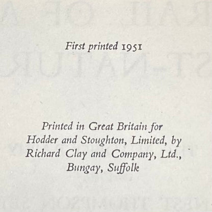 Trail of An Artist-Naturalist - Ernest Thompson Seton - First Thus Edition - 1951