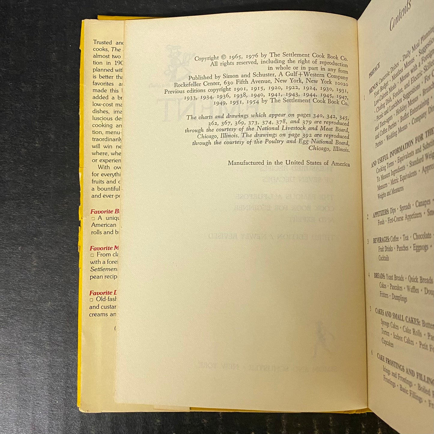 The Settlement Cook Book - Simon and Schuster - Third Edition - Revised - 1976