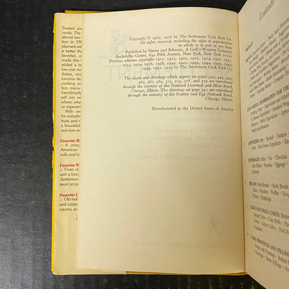 The Settlement Cook Book - Simon and Schuster - Third Edition - Revised - 1976