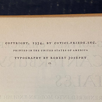 Canterbury Tales - Geoffrey Chaucer - Deluxe Edition - 1934