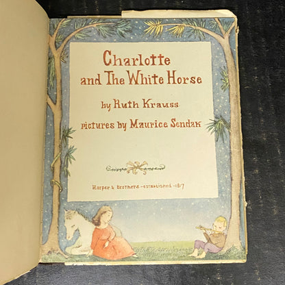 Charlotte and The White Horse - Ruth Krauss - Pictures by Maurice Sendak - Possible First Edition - 1955