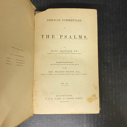 Biblical Commentary On The Psalms Volume I, II, and III - Franz Delitzsch - 1871
