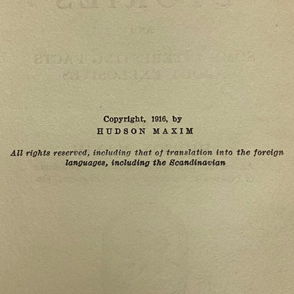 Dynamite Stories - Hudson Maxim - Signed by Author - 1916