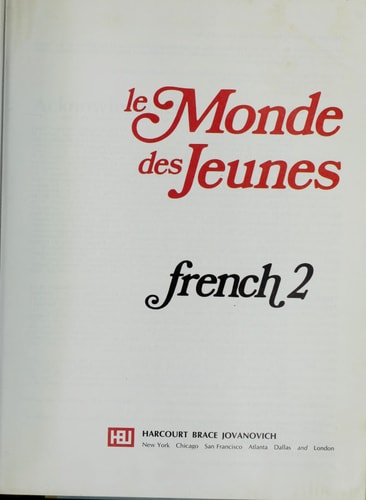 Le Monde des Jeunes: French 2