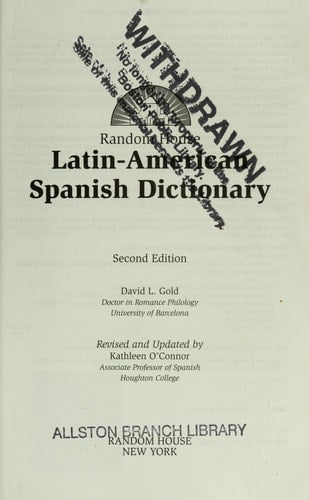 Diccionario español/inglés - inglés/español: Random House Latin-American Spanish