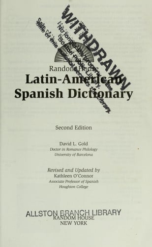 Diccionario español/inglés - inglés/español: Random House Latin-American Spanish