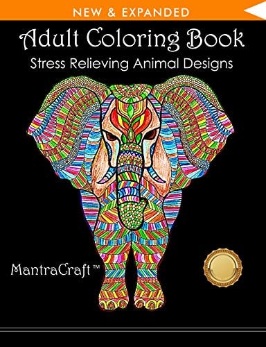 Adult Coloring Book Stress Relieving Animal Designs