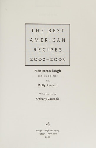 The Best American Recipes 2002-2003 (Best American)