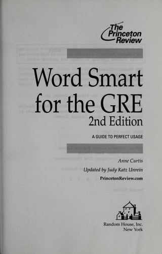 Word Smart for the GRE: A Guide to Perfect Usage