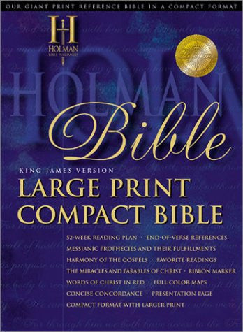 KJV Large Print Compact Bible, Black Bonded Leather