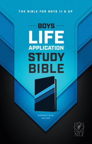 Tyndale NLT Boys Life Application Study Bible, TuTone (LeatherLike, Midnight Blue), NLT Study Bible for Boys, Foundations for Your Faith Sections