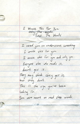 I Wrote This for You Just the Words