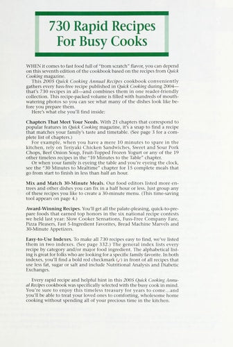Taste Of Home's 2005 Quick Cooking Annual Recipes