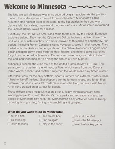 Minnesota Activity Book (Color and Learn)