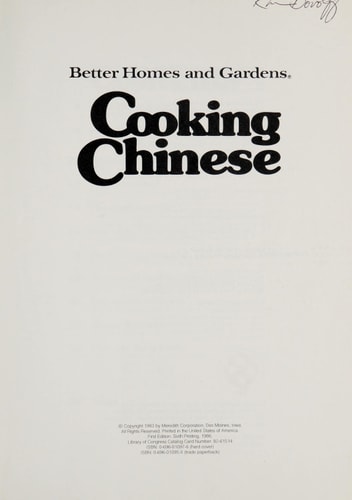 Better Homes and Gardens Cooking Chinese
