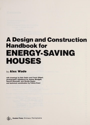A Design and Construction Handbook for Energy-Saving Houses