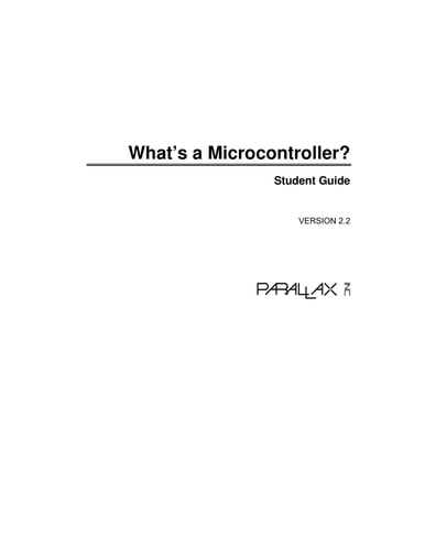 What's a Microcontroller? Student Guide Version 2.2