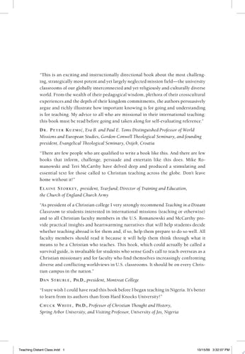 Teaching in a Distant Classroom: Crossing Borders for Global Transformation