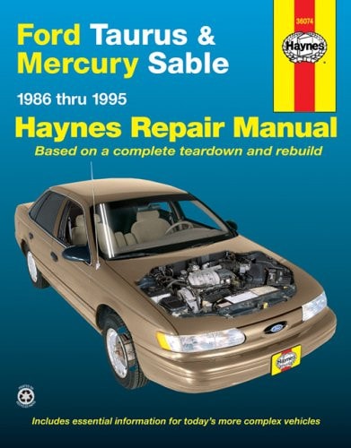 Ford Taurus & Mercury Sable (86-95) Haynes Repair Manual (Does not include information specific to SHO or variable fuel models. Includes vehicle coverage apart from the specific exclusion noted)