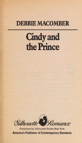 Cindy And The Prince (Legendary Lovers) (Silhouette Romance, No 555)