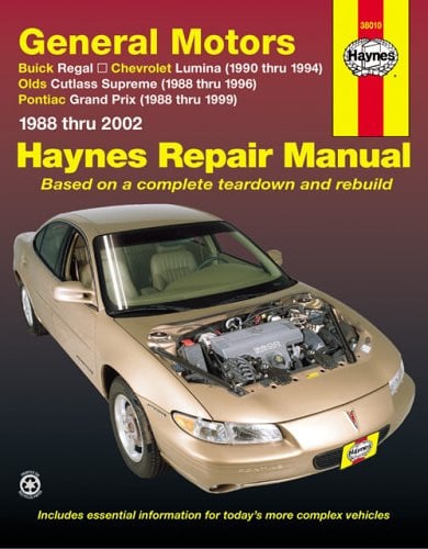 General Motors: Buick Regal, Chevrolet Lumina, Olds Cutlas Supreme & Pontiac Grand Prix, 1988-2002 Haynes Repair Manual