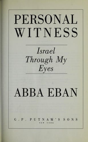 Personal Witness: Israel through My Eyes