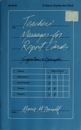 Teacher's Messages for Report Cards