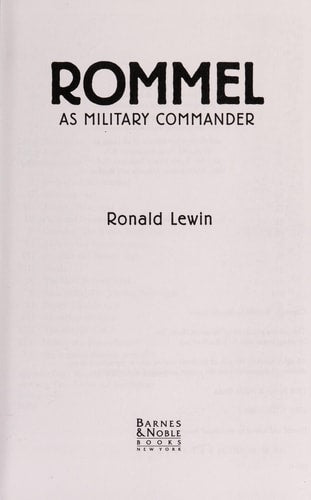 Rommel as Military Commander
