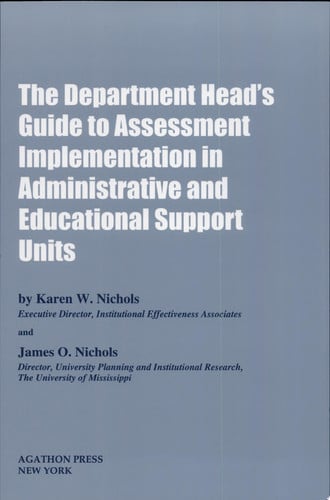 The Department Head's Guide to Assessment Implementation in Administrative and Educational Support Units