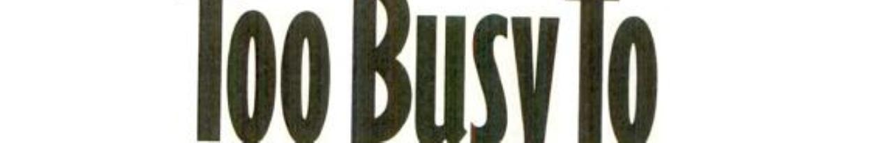 Too Busy to Clean