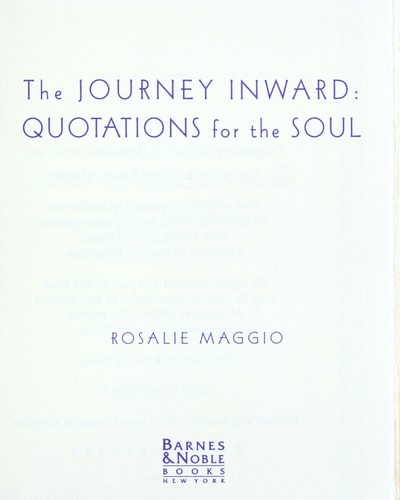 The Journey Inward: Quotations for the Soul