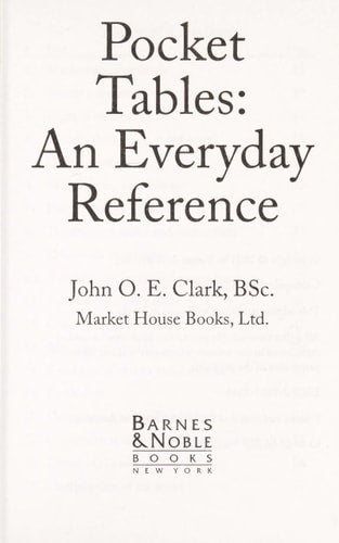 Pocket Tables: An Everyday Reference
