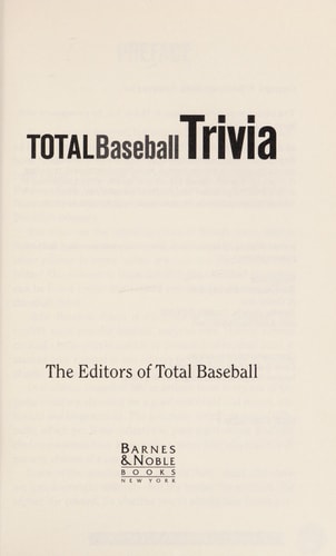 Total Baseball Trivia