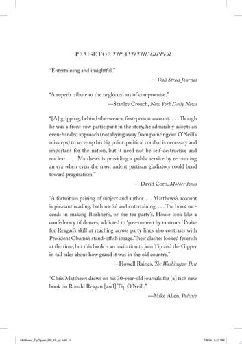 Tip and the Gipper: When Politics Worked
