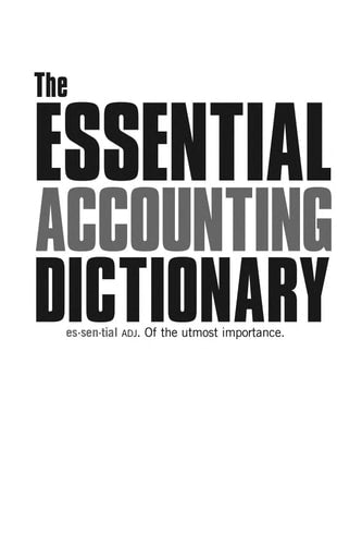 The Essential Accounting Dictionary (Sphinx Dictionaries)