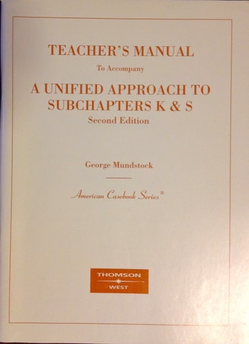 A Unified Approach to Subchapters K & S (American Casebook Series)