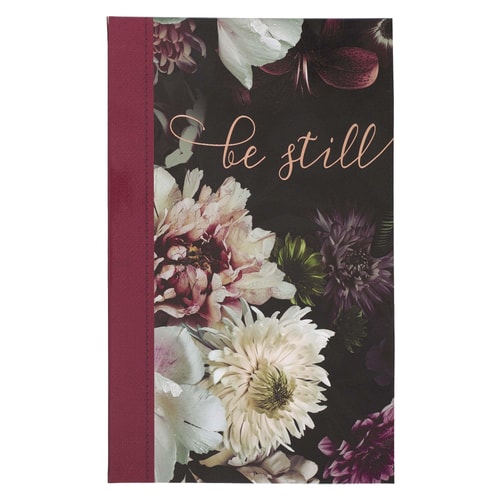 Christian Art Gifts Flexcover Journal | Be Still and Know – Psalm 46:10 Bible Verse | Floral Inspirational Notebook w/128 Lined Pages, 5.5” x 8.5”