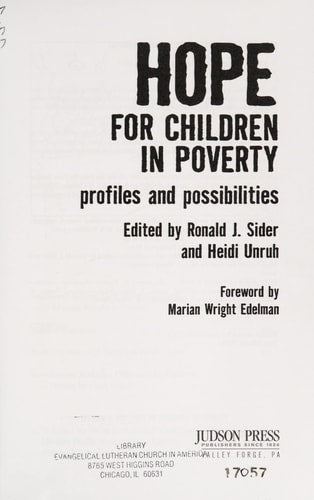 Hope for Children in Poverty: Profiles and Possibilities