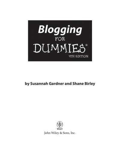 Blogging For Dummies