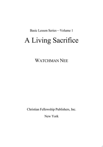 A Living Sacrifice
