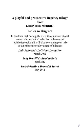 Lady Priscilla's Shameful Secret