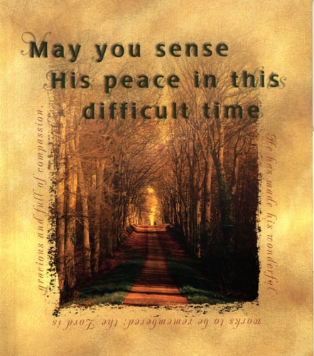 May You Sense His Peace in This Difficult Time