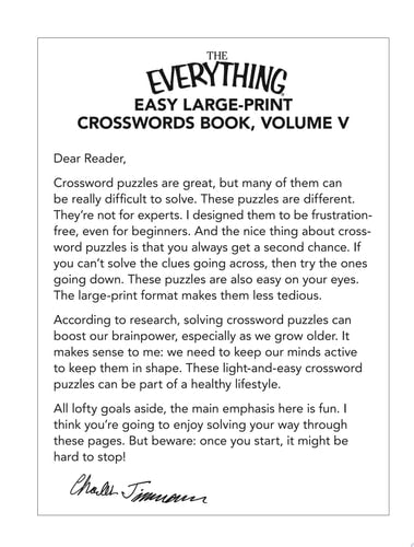 The Everything Easy Large-Print Crosswords Book, Volume V: 150 Easy Crossword Puzzles in Large Print (Everything® Series)