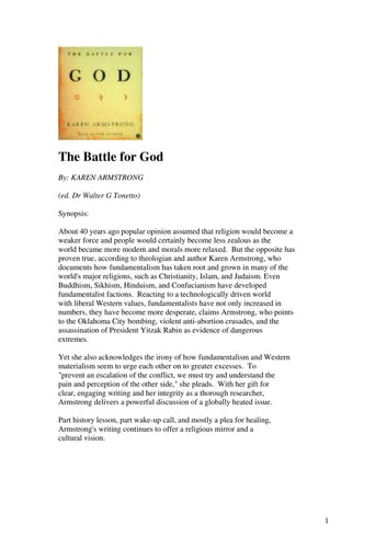 The Battle for God