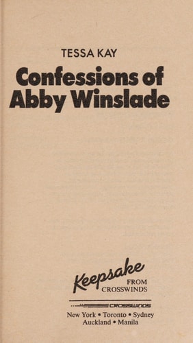 Confessions Of Abby Winslabe (Crosswinds)