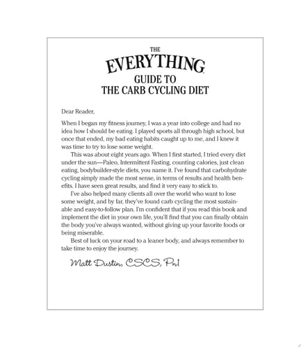 The Everything Guide to the Carb Cycling Diet: An Effective Diet Plan to Lose Weight and Boost Your Metabolism (Everything® Series)