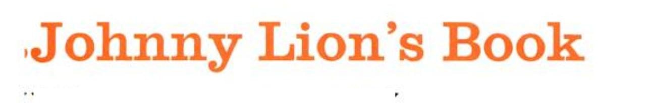 Johnny Lion's Book (An I Can Read Book)