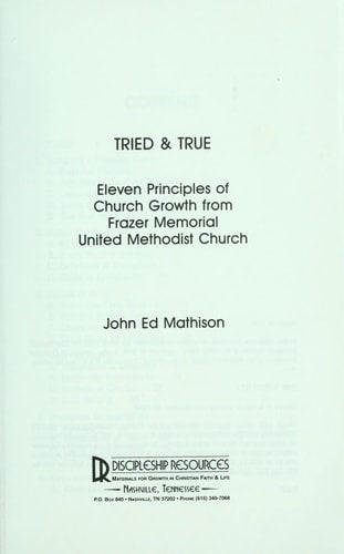 Tried and True: Eleven Principles of Church Growth from Frazer Memorial United Methodist Church