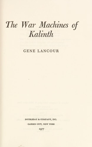 The war machines of Kalinth