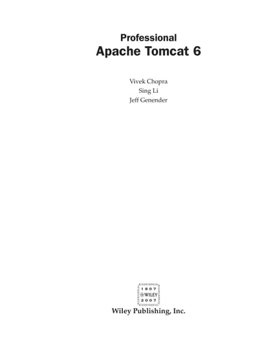 Professional Apache Tomcat 6
